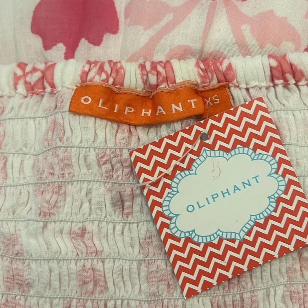 Tuckernuck Oliphant Puff Sleeve Midi Dress in Jaipur Pink & White NWT Size XS - Picture 12 of 14